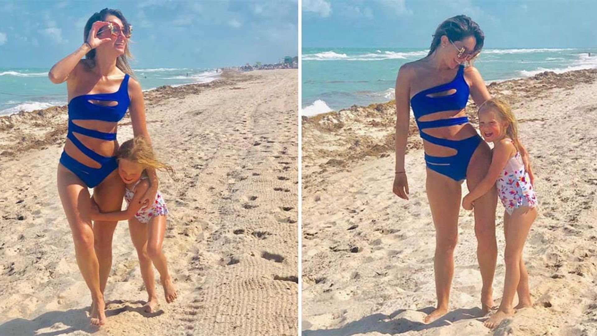 ¡Guapísima! Geraldine Bazán luce cuerpazo con este impactante traje de baño azul