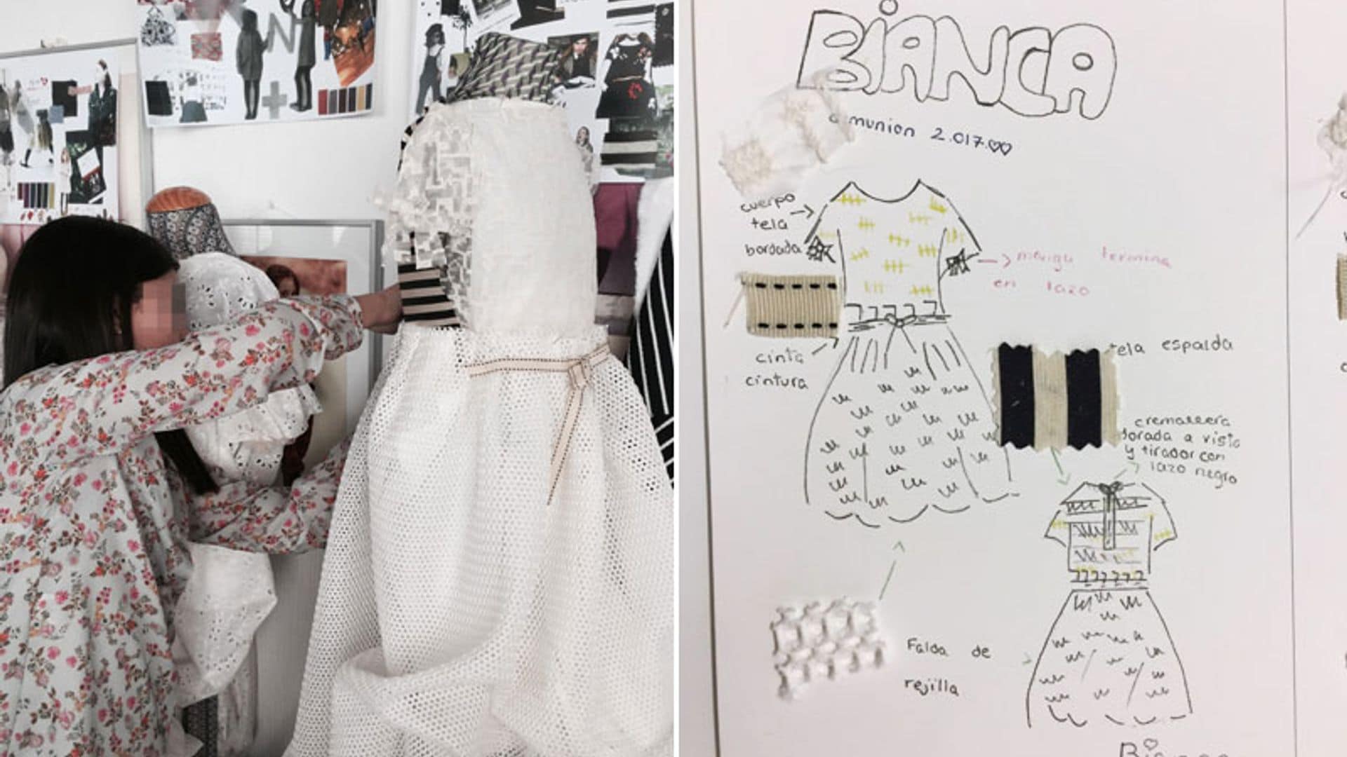 Bianca, hija de Nieves Álvarez, diseñadora de su propio vestido de comunión