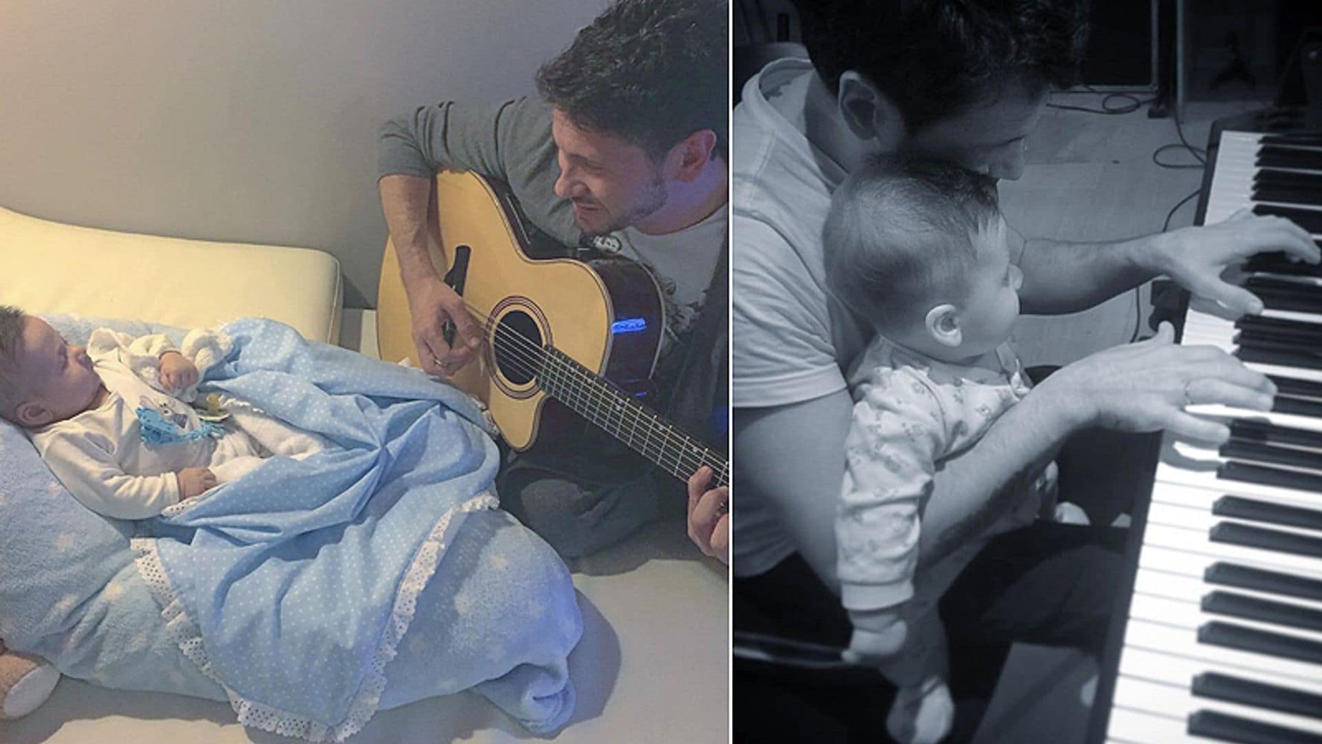 ¡Qué ternura! David de María inculca a su hijo su pasión por la música