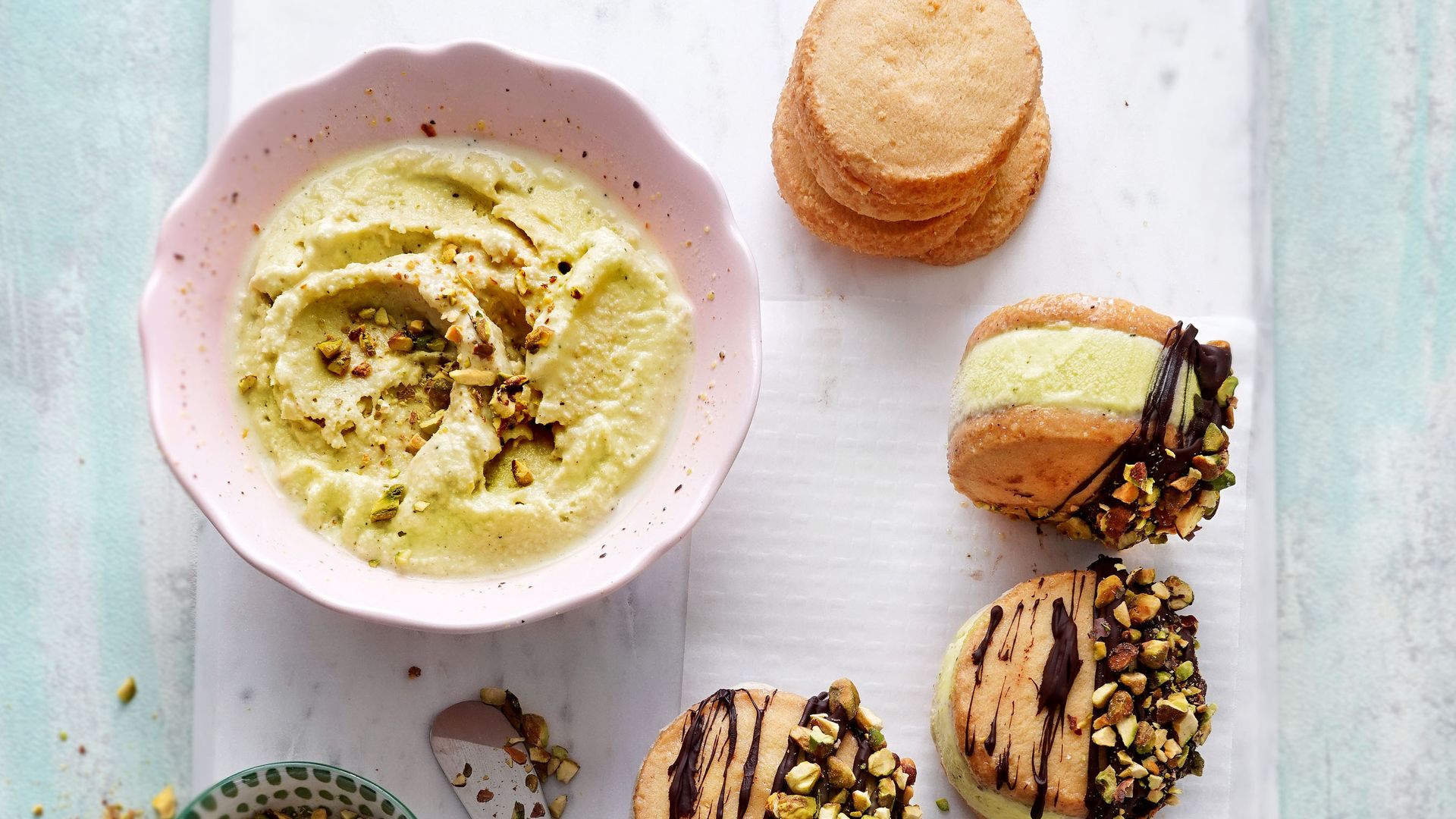Sándwich helado de pistacho