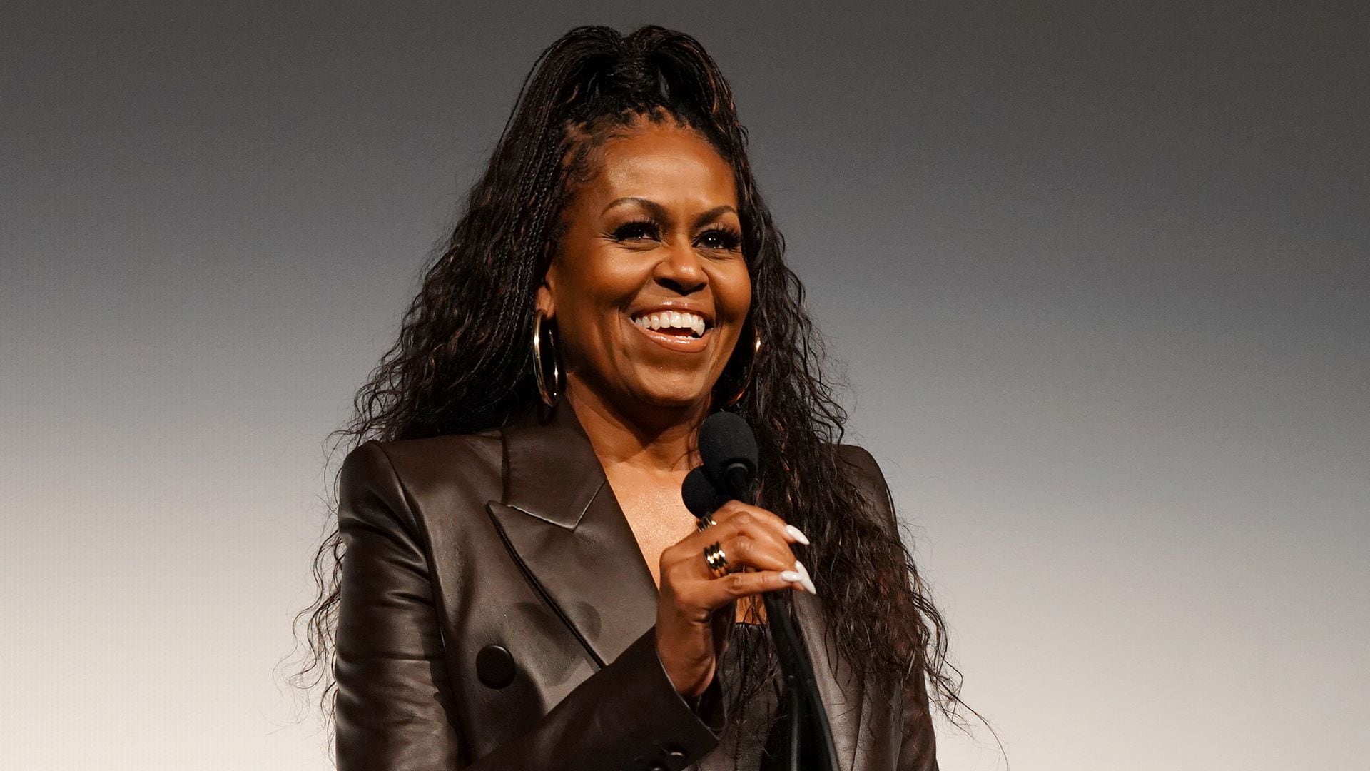 Michelle Obama durante una intervención