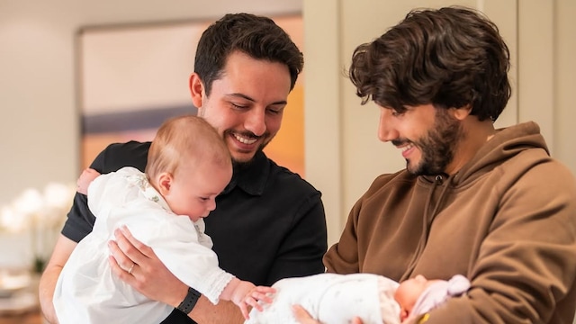 Hussein de Jordania y Jameel de Jordania con sus hijas 