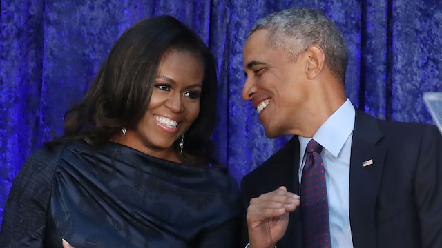Michelle Obama y Barack Obama en 2018