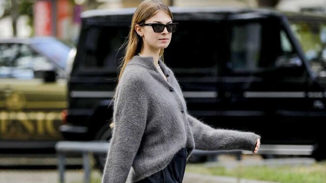 chaqueta punto gris