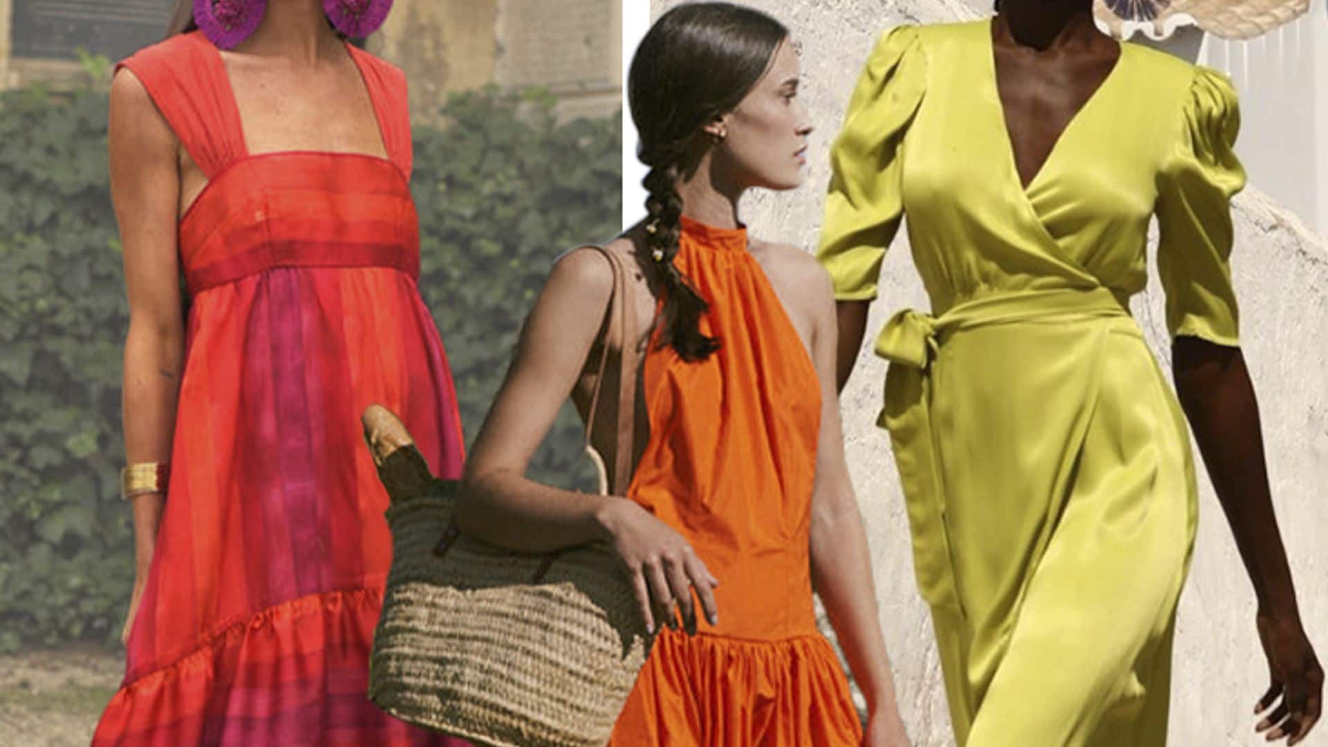 Diez looks de invitada en colores vitamina ideales para realzar el bronceado