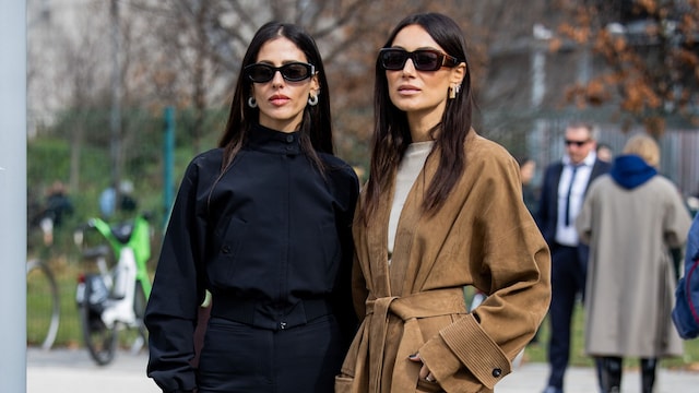 Plano entero de Gilda Ambrosio y Giorgia Tordini en la Fashion Week de Milan