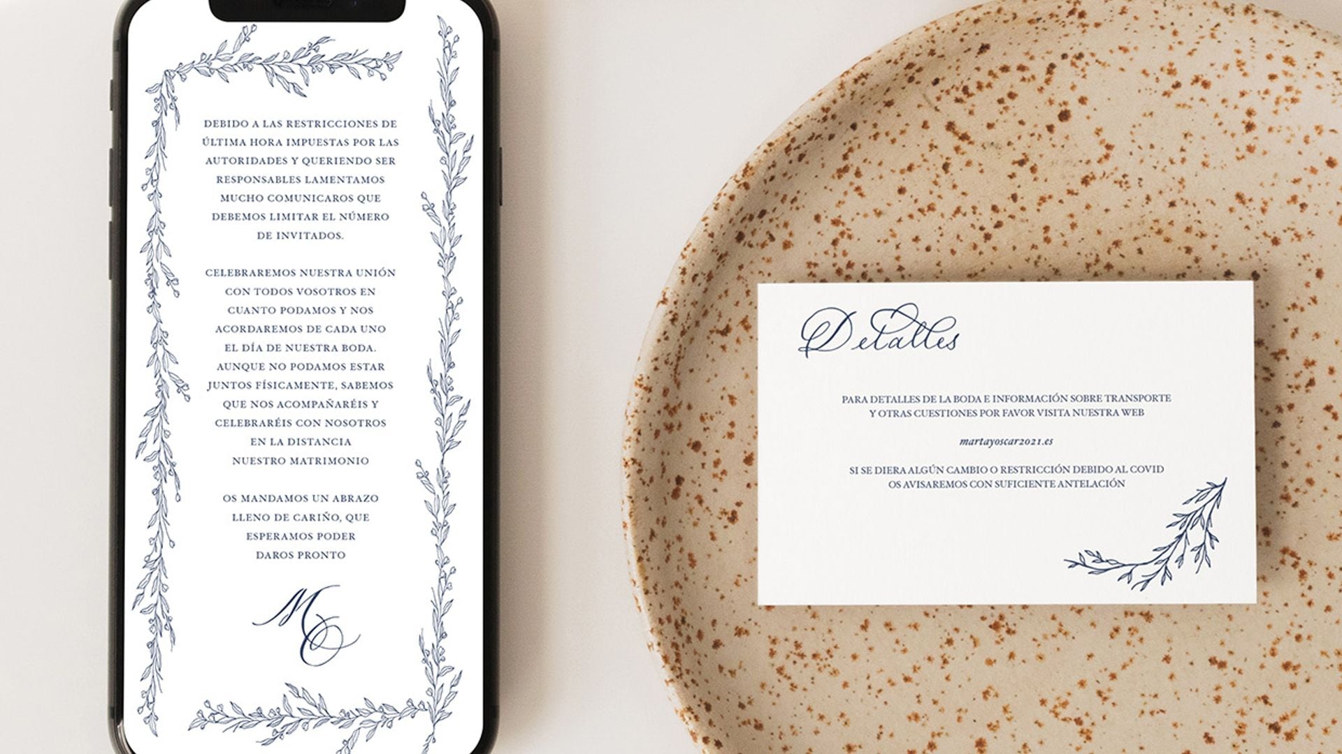 Soluciones de papelería muy bonitas para avisar a tus invitados que no podrán asistir a la boda