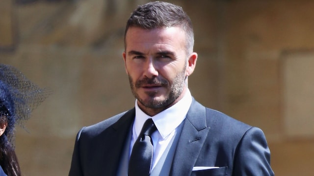 Victoria Beckham y David Beckham en la boda del príncipe Harry y Meghan Markle en la Capilla de St George, el 19 de mayo de 2018.