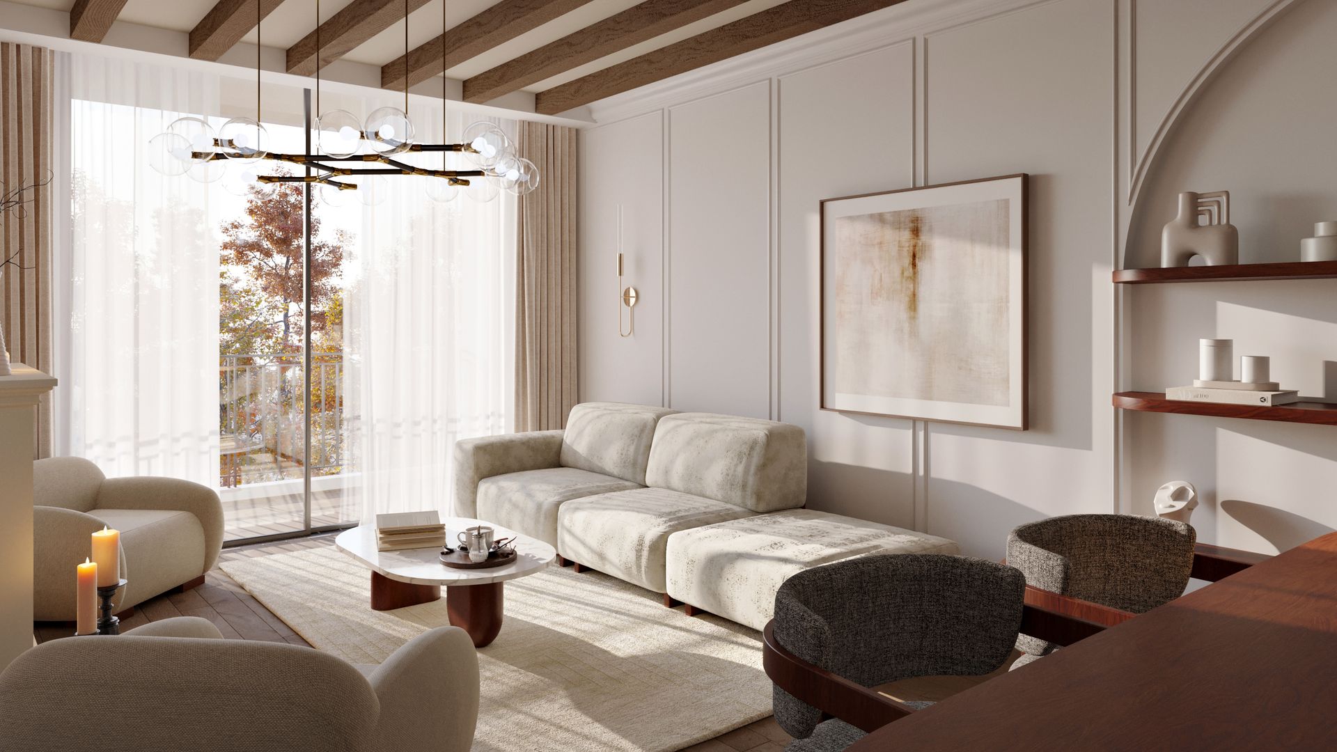 Salón pintado en el Color del Año según Pantone