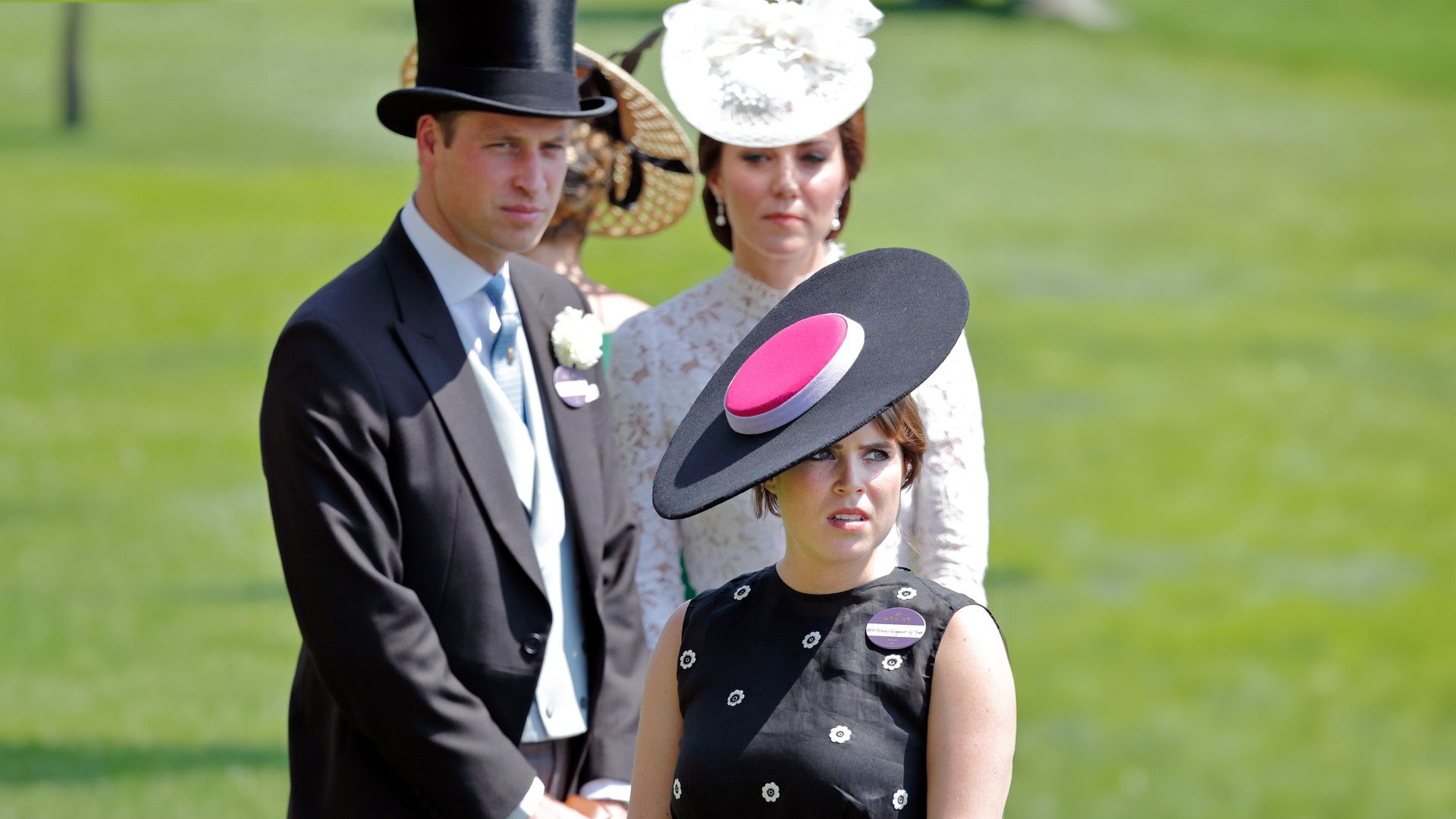 Los príncipes de Gales con la princesa Eugenia de York en las carreras de Ascot del 