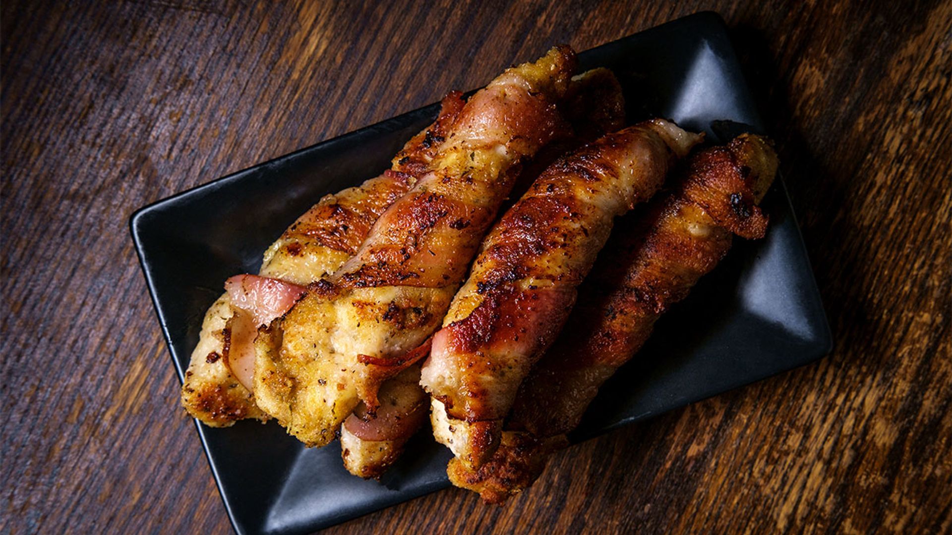 Cachopitos de solomillo de pollo con beicon