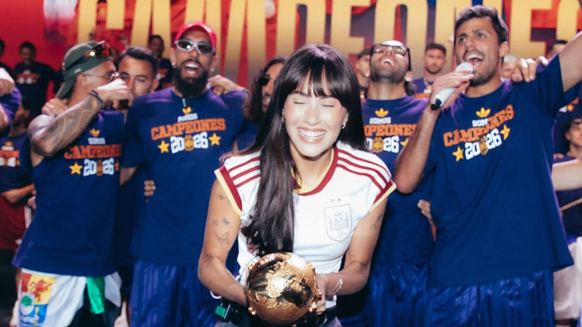 Aitana en la celebración del Mundial en Madrid