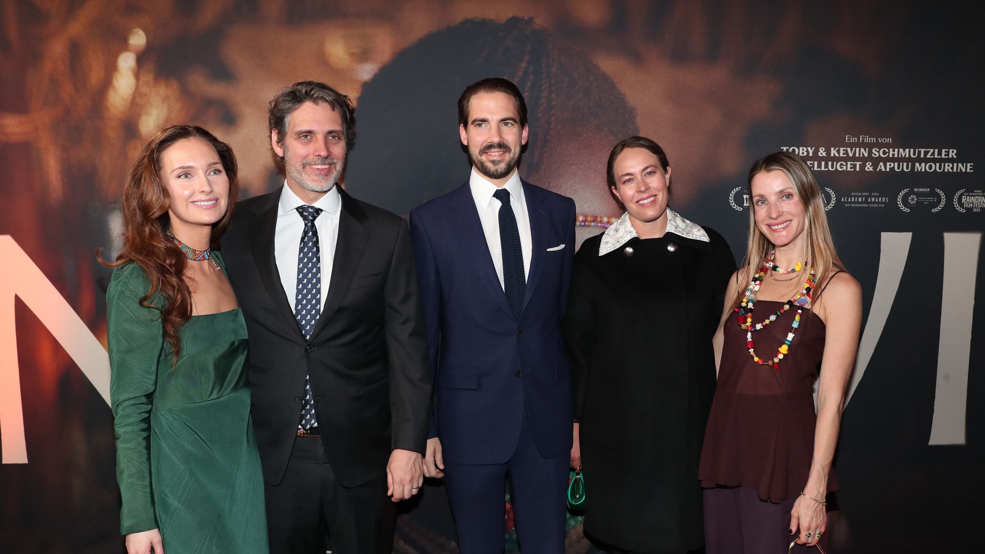 De izquerda a derecha; pricnesa Sophie-Alexandra ode Bavaria, Prince Ludwig de Bavaria, Prince Philippos de Grecia, Nina Flohr  y Ekaterina de Hannover 