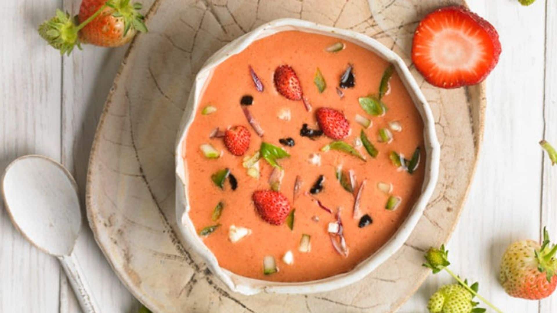 Gazpacho de manzana y fresas
