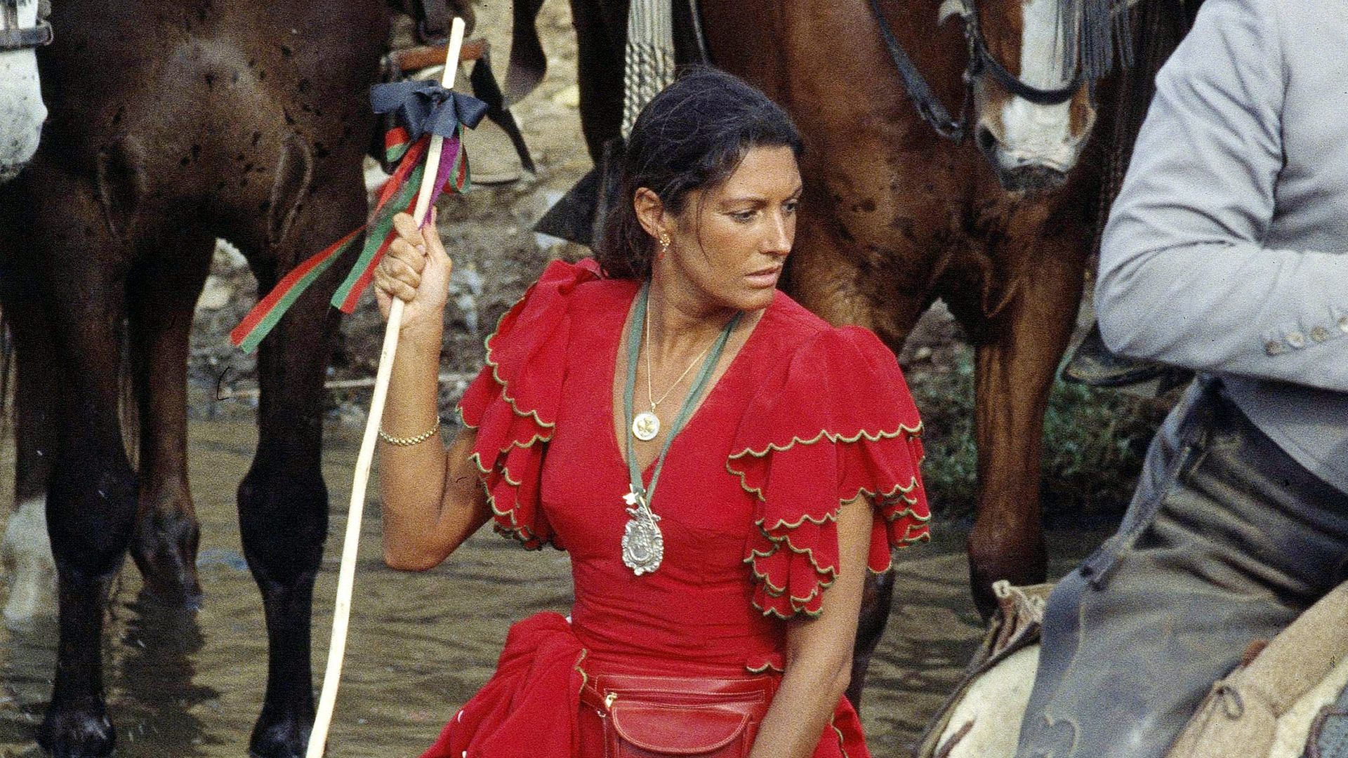 Carmen Ordóñez en la romería del Rocío 1995.
