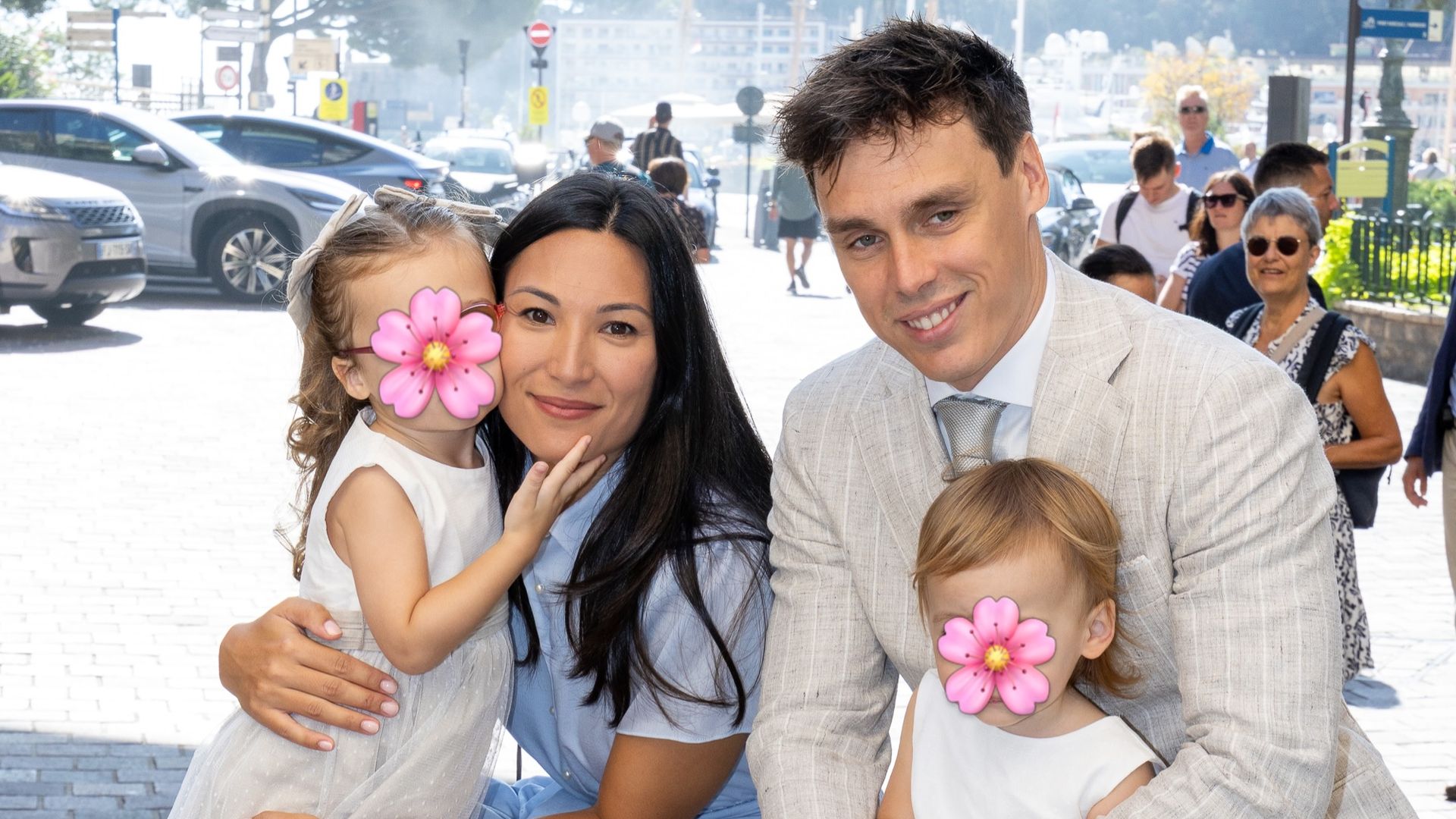 Louis y Marie Ducruet con las pequeñas Constance y Victoire
