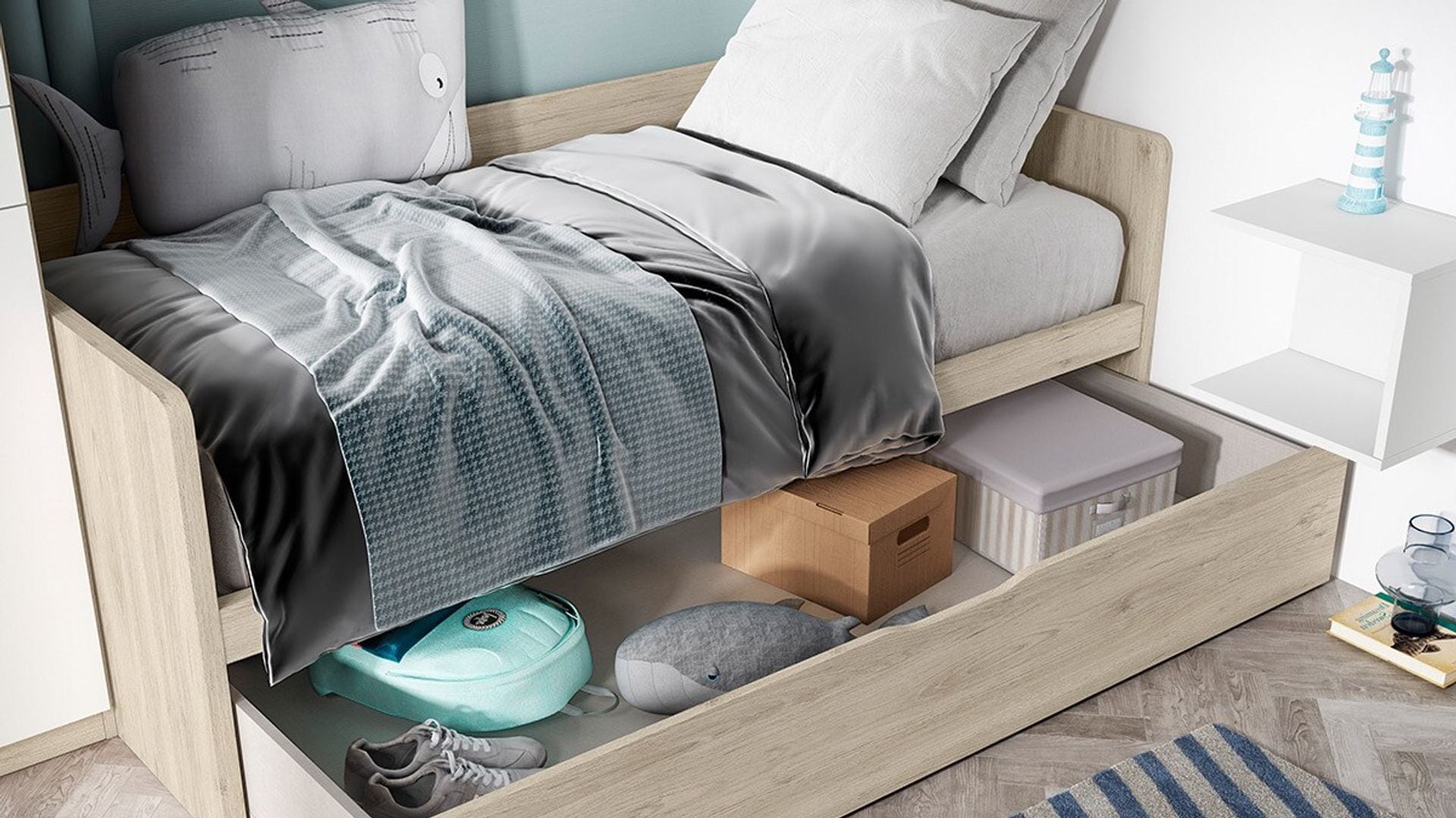 Cama con cajón debajo