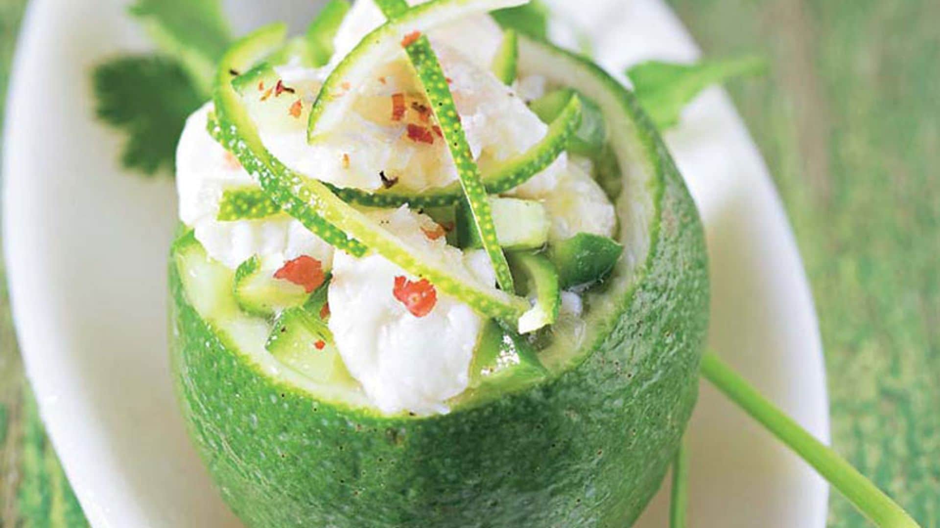Limas rellenas de tartar de merluza