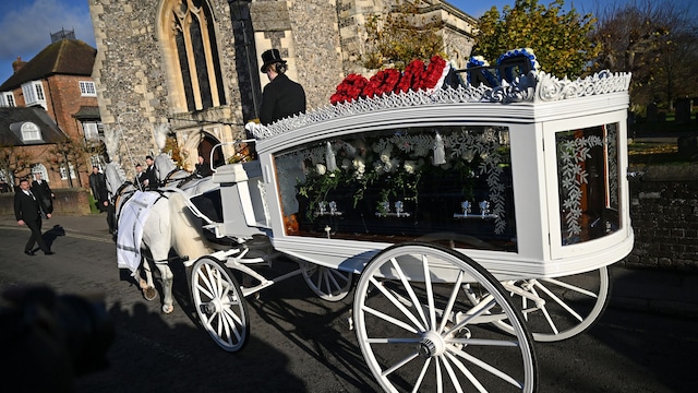El coche de caballos en el que han llegado los restos mortales de Liam Payne