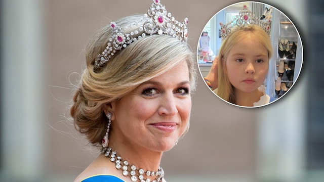 queen maxima s daughter loves tiaras see a photo of her as a little girl wearing one