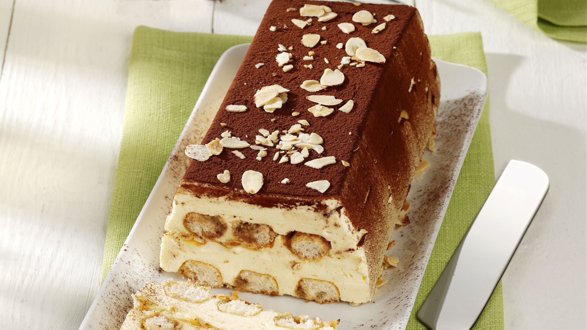Tarta helada de tiramisú.