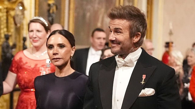 David y Victoria Beckham en el banquete de gala en Londres