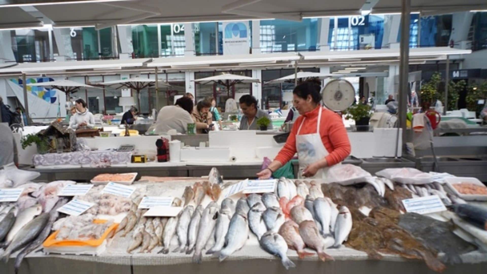 Mercado Municipal de Matosinhos en Portugal, ceca de Oporto