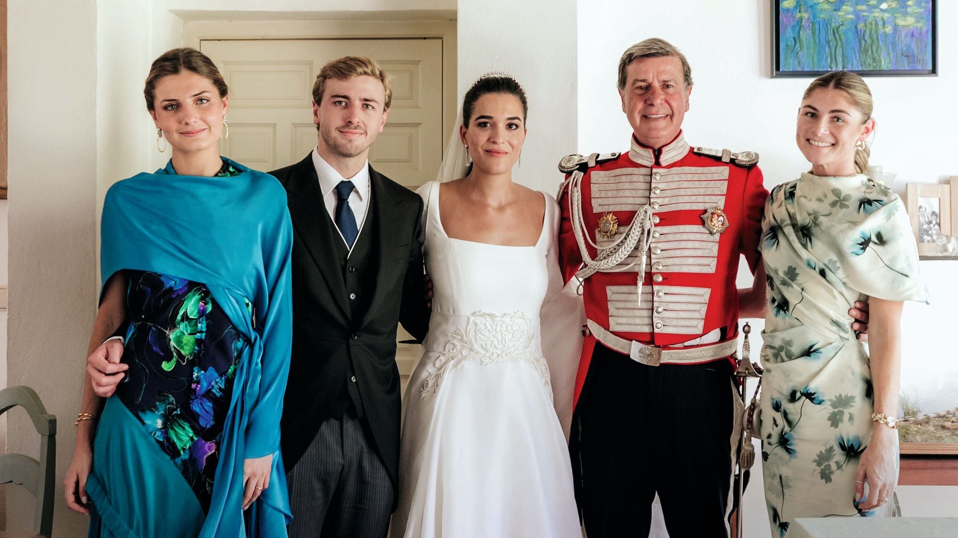Bárbara y Cayetano con los hijos del aristócrata, Amina y Luis, y la novia de este, la británica Paige Harris, que, al igual que Luis, trabaja en JP Morgan