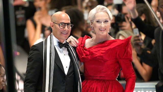 Stanley Tucci y Meryl Streep en el set de 'The Devil Wears Prada 2' 