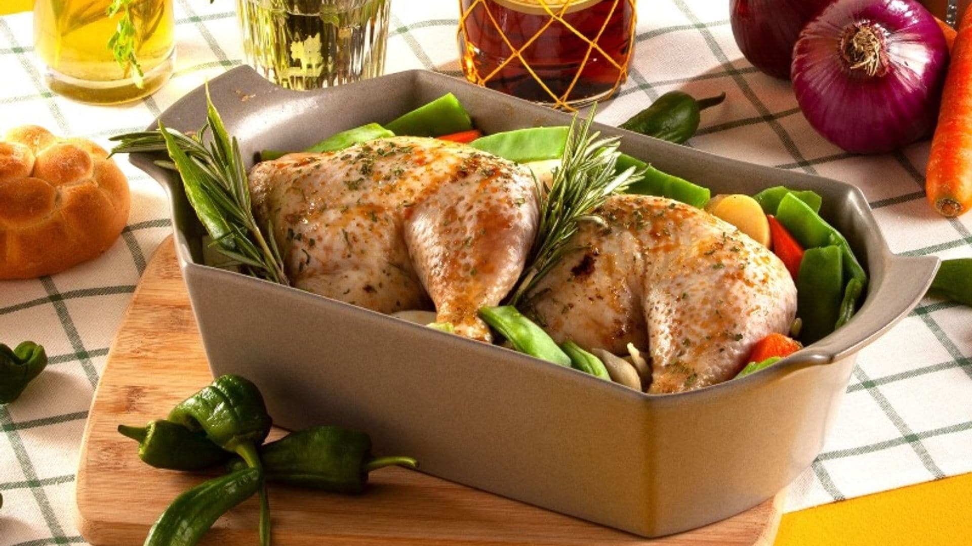 Pollo guisado al 'brandy'