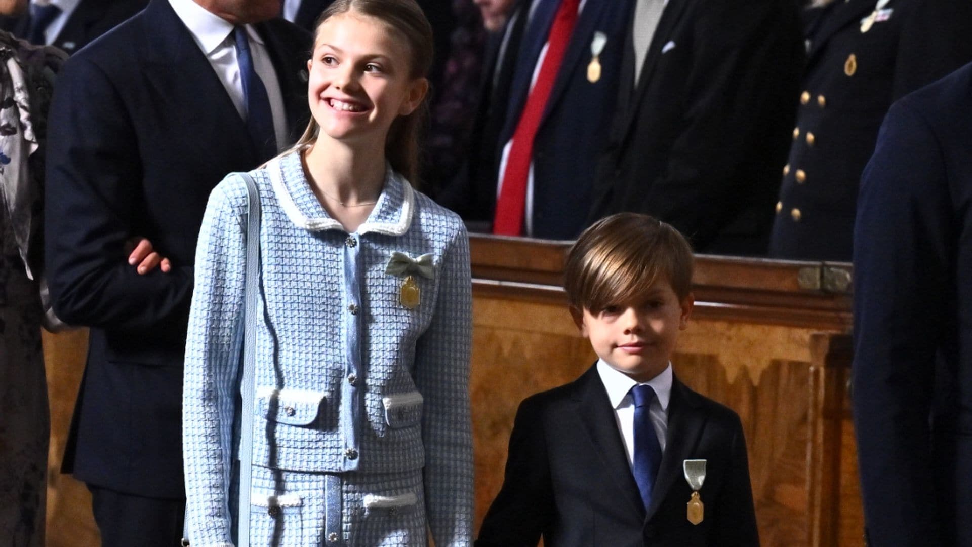 Estelle y Oscar de Suecia, los invitados más simpáticos en el acto más solemne del jubileo de su abuelo