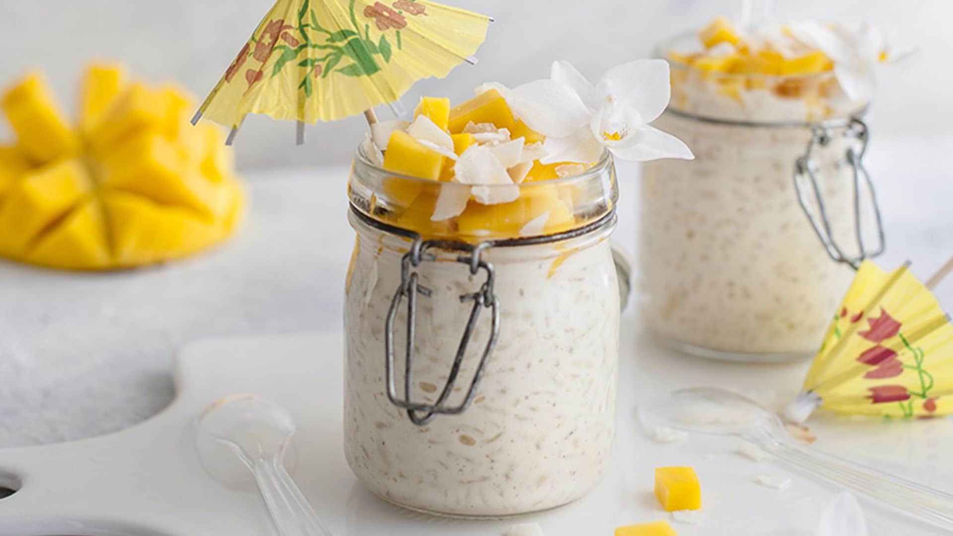 'Sticky rice' con mango al estilo thai