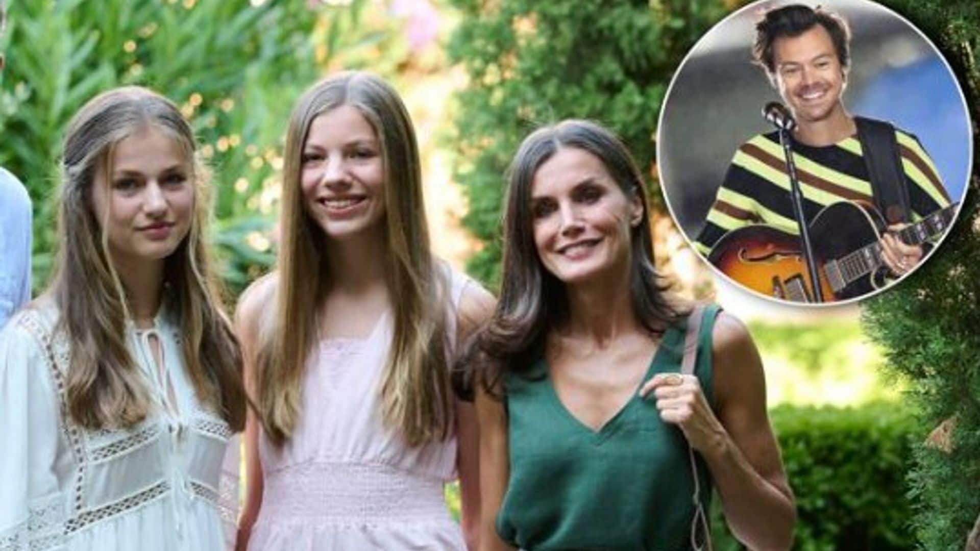 La reina Letizia, la princesa Leonor y la infanta Sofía en primera fila para ver a Harry Styles