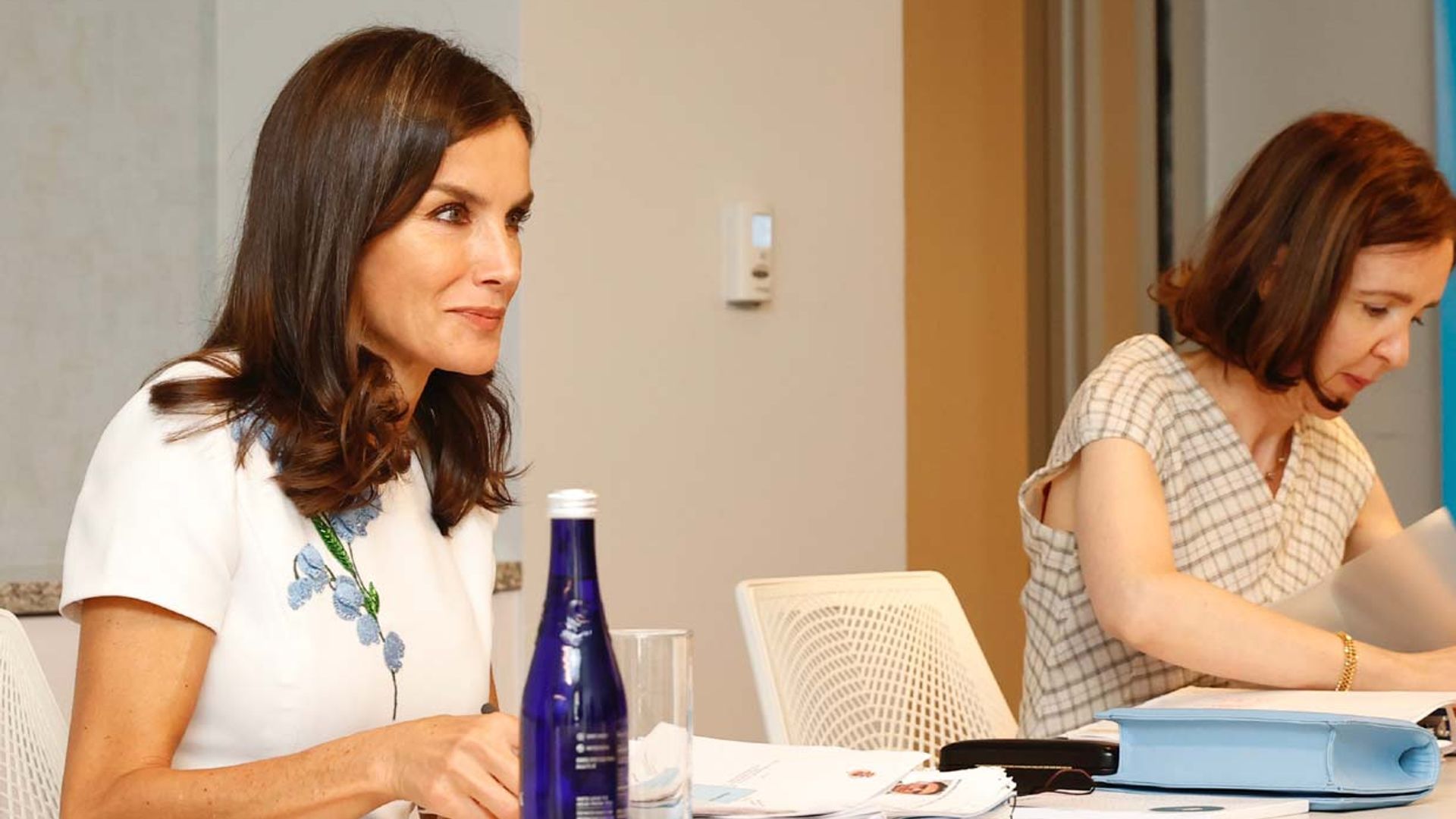 Un vestido floral para doña Letizia, su primer look en Nueva York