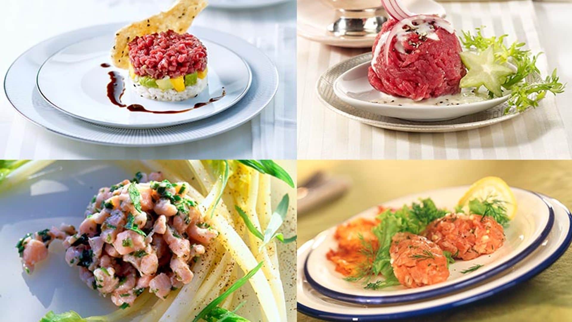 Tartar de carne y tartar de pescado