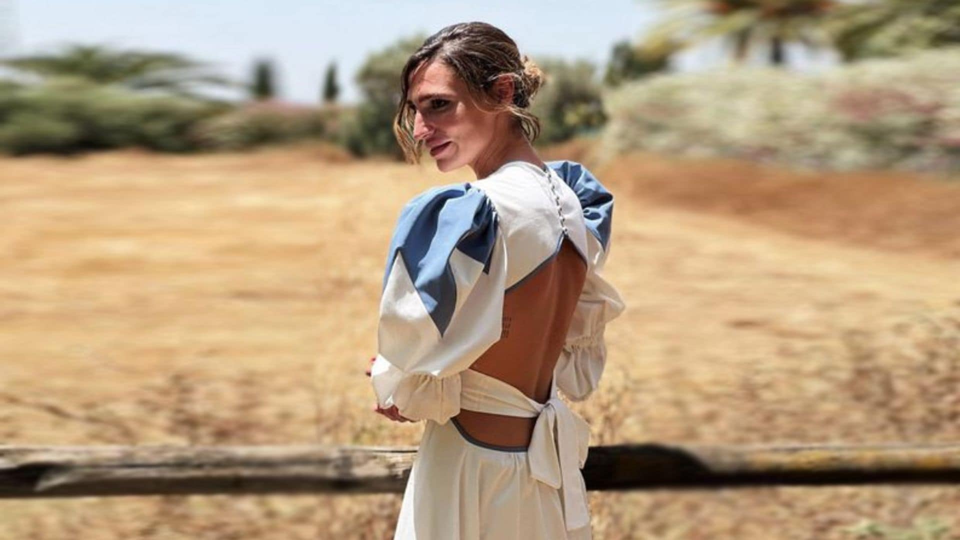 Eugenia Osborne, de comunión con el vestido bicolor 'midi' de Inés Domecq e Isabelle Junot