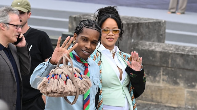 ASAP Rocky y Rihanna en la presentación de Dior 