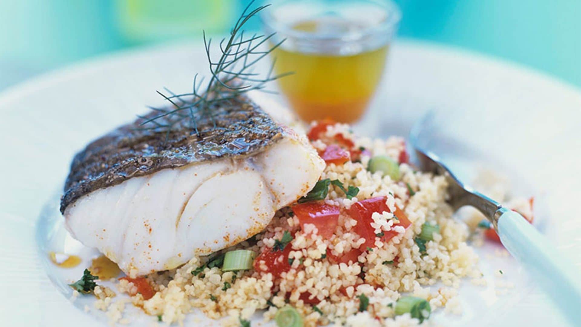 Mero con tabulé al aroma de lima y cilantro