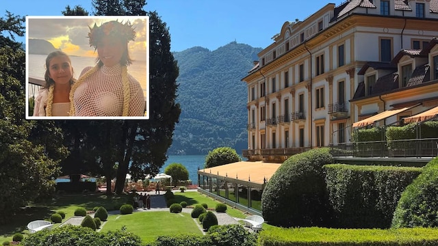 Kourtney Kardashian y su hija y el hotel Villa D'Este, Cernobbio, lago di Como, Lombardía, Italia