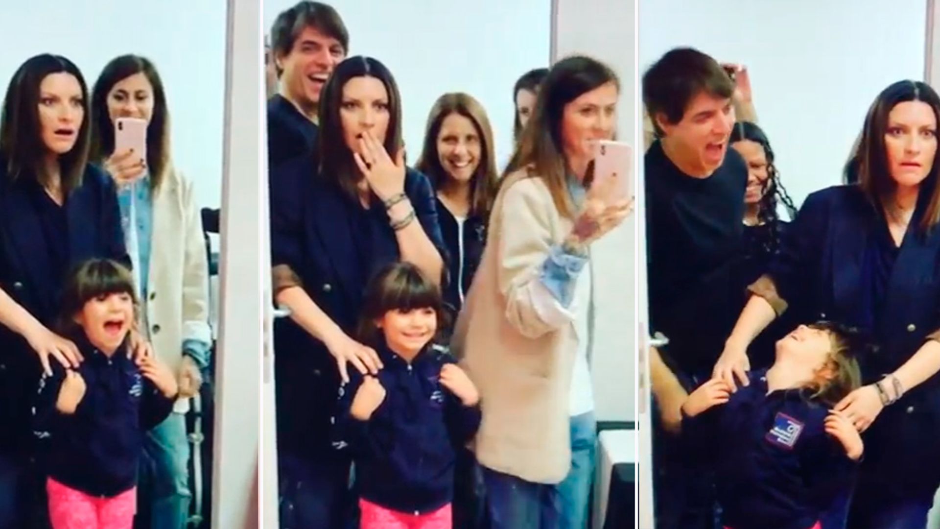 La emotiva reacción de Laura Pausini ante la visita sorpresa de sus padres en su cumpleaños 45