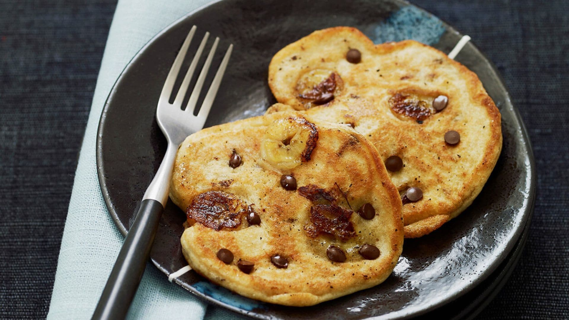 Tortitas con plátano y chocolate