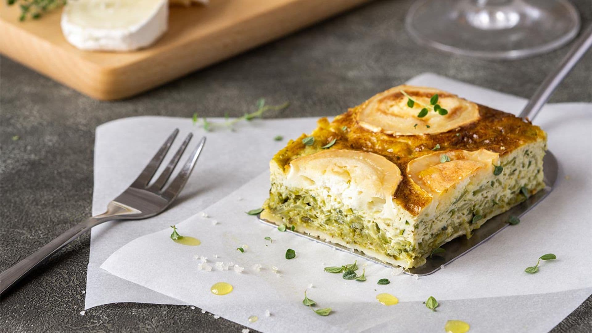 Pastel de queso de cabra y calabacín