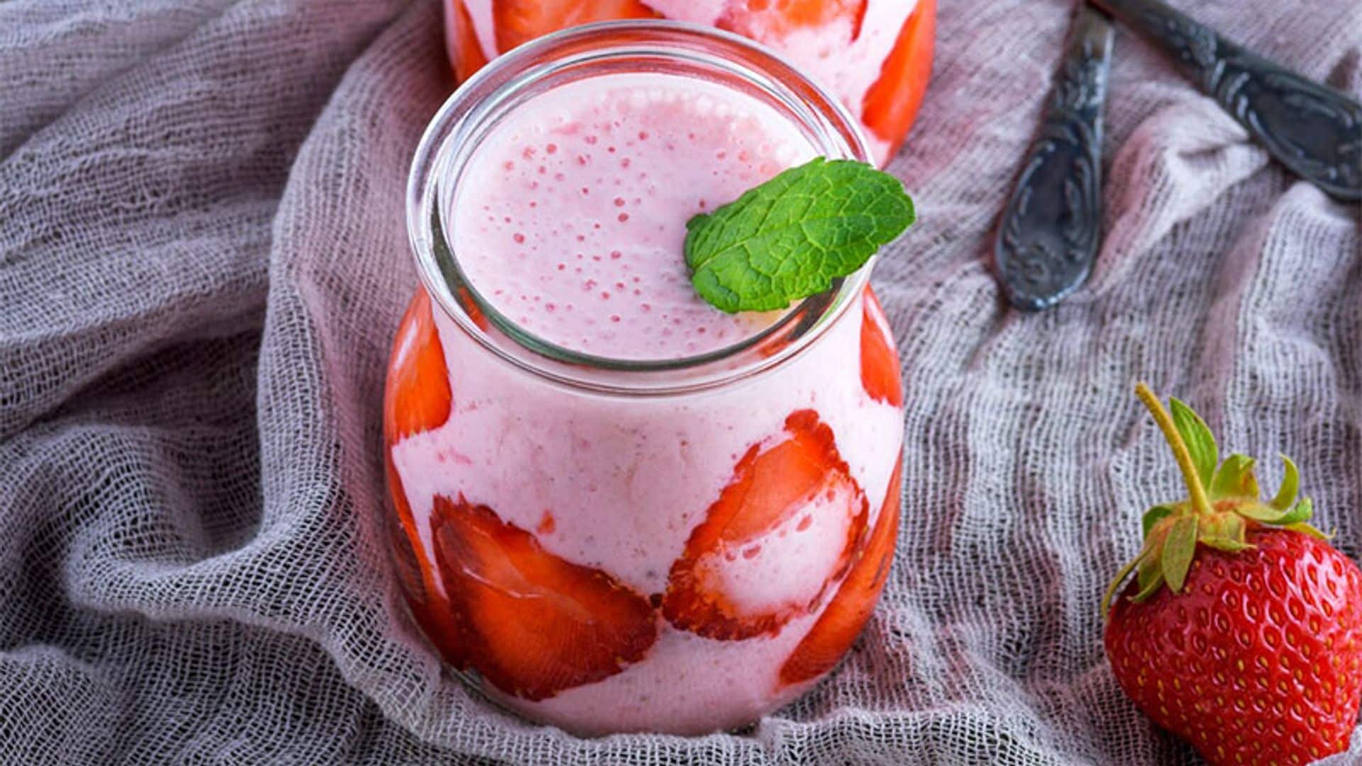 'Smoothie' de yogur y fresas