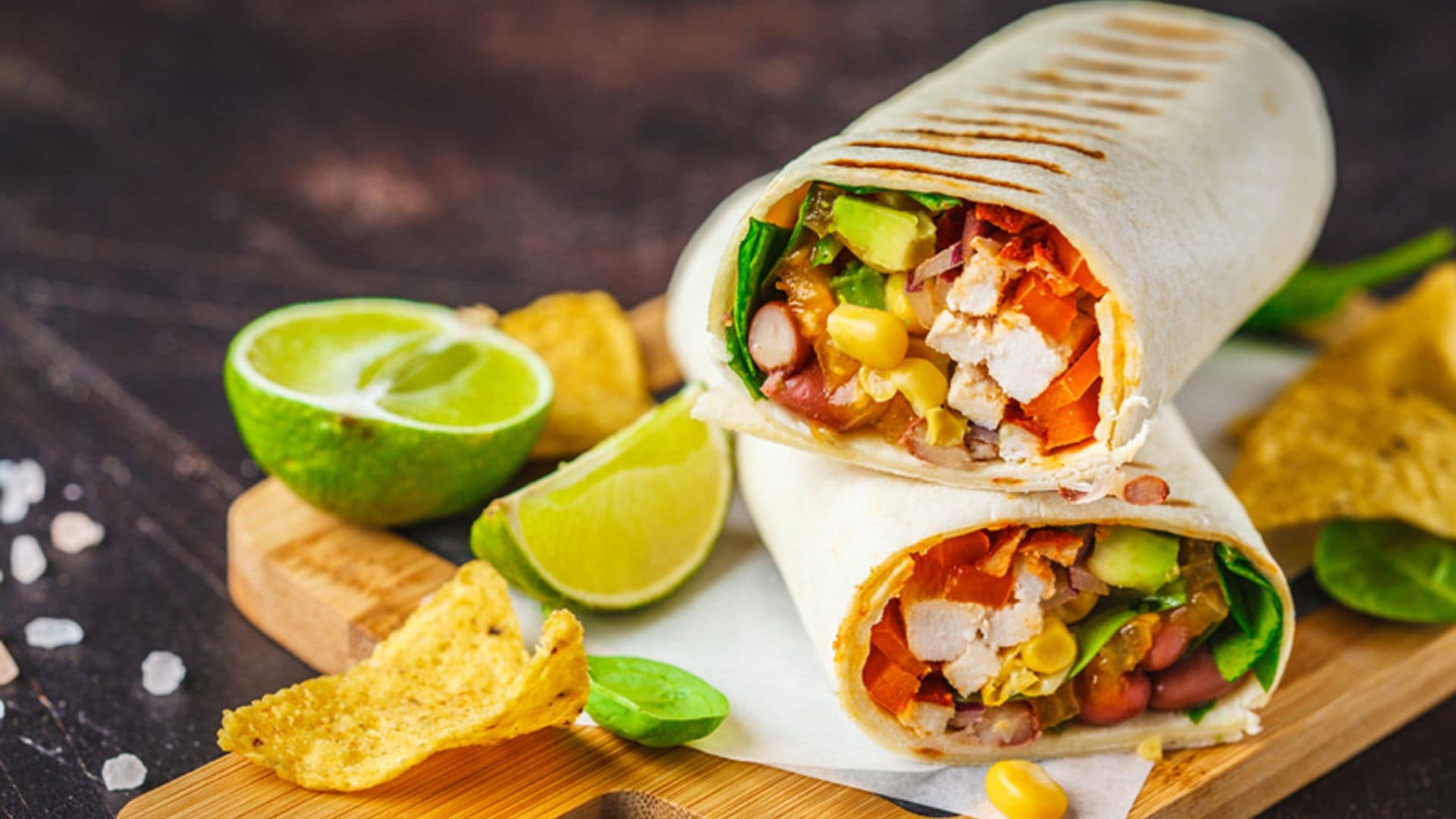 Burritos de pollo y vegetales