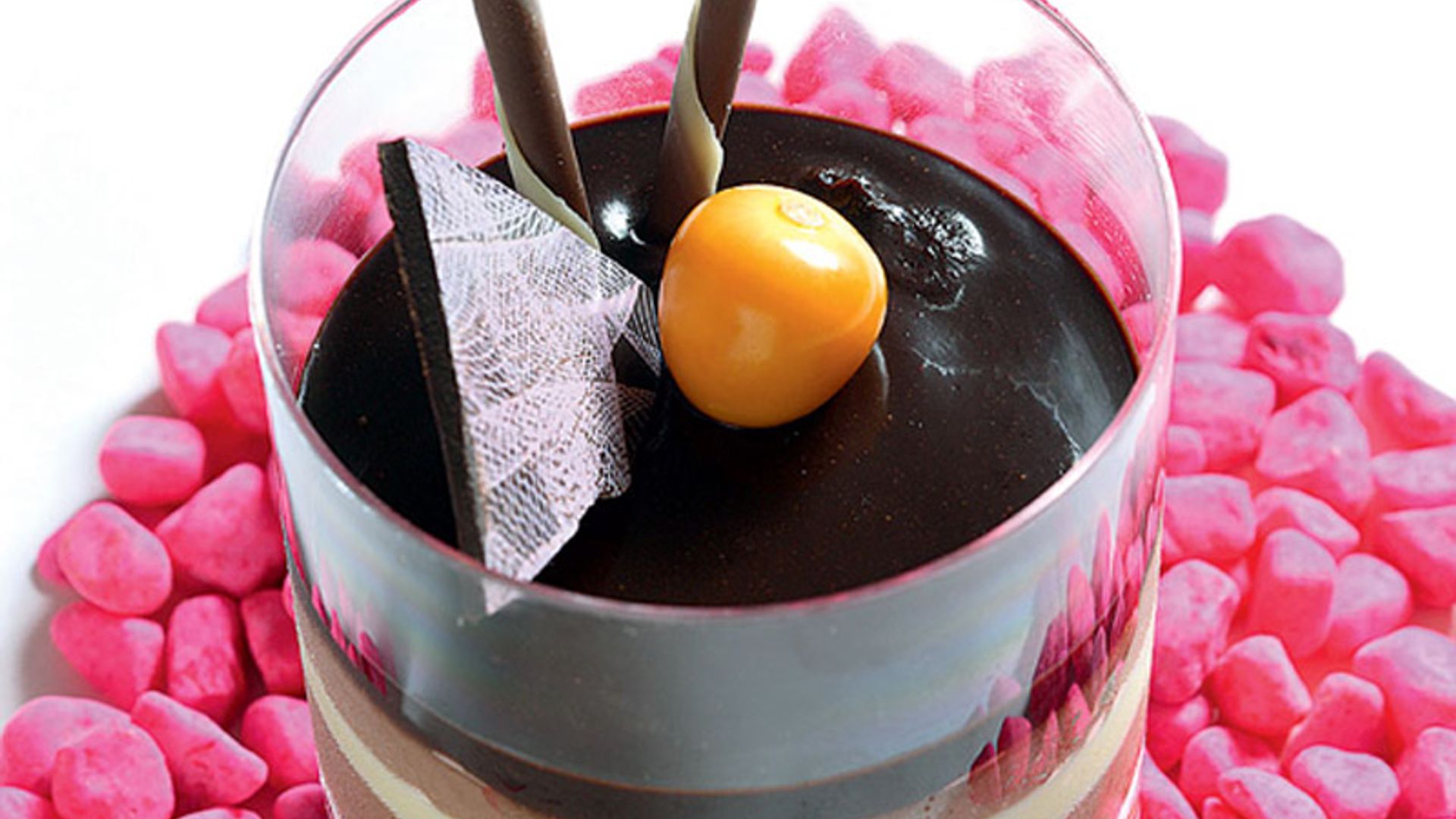 Vaso de tres chocolates