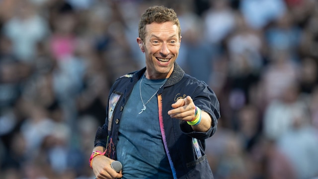 Chris Martin, vocalista de Coldplay, durante su show en Stanford Stadium en California. 
