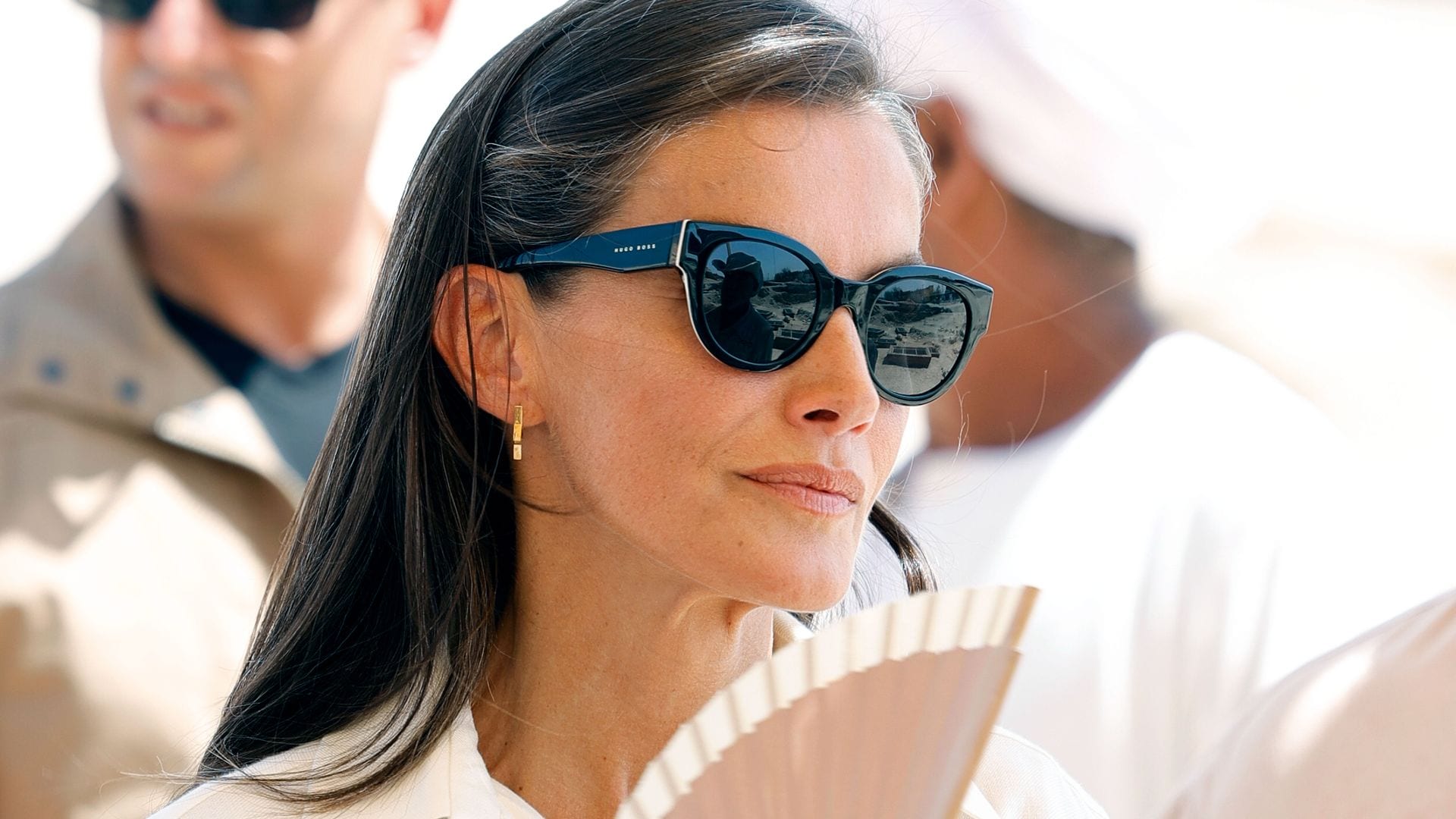 La reina Letizia con abanico