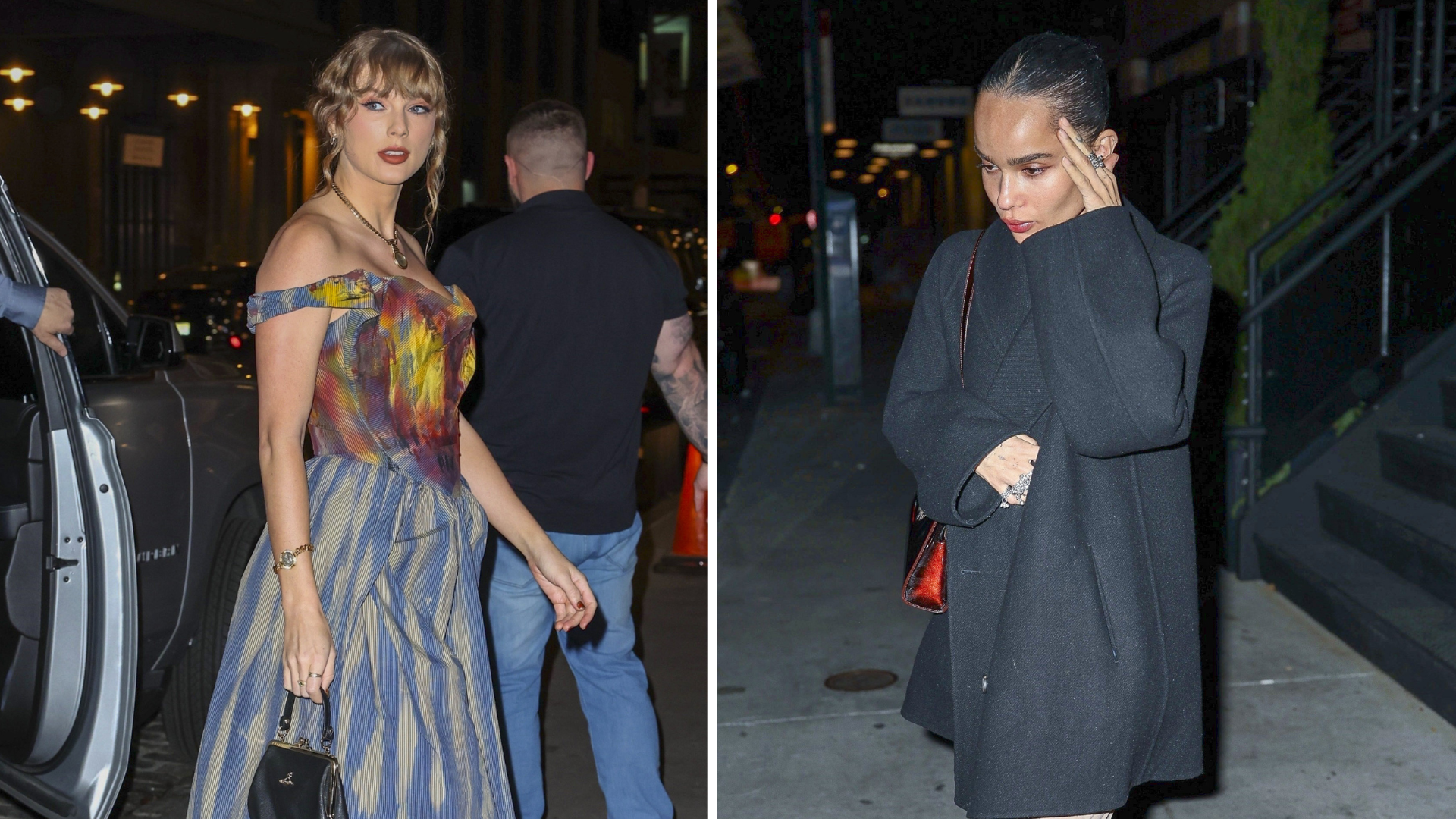 Taylor Swift sale a cenar con Zoë Kravitz en Nueva York con un llamativo vestido | ¡HOLA!