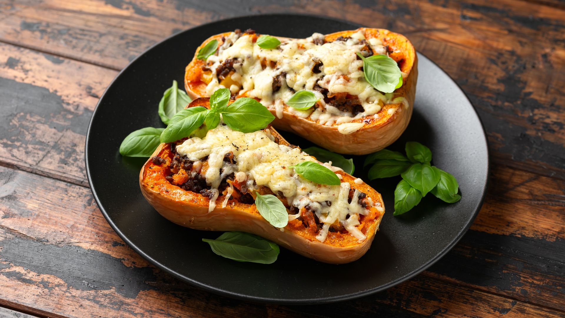 Calabaza rellena y gratinada