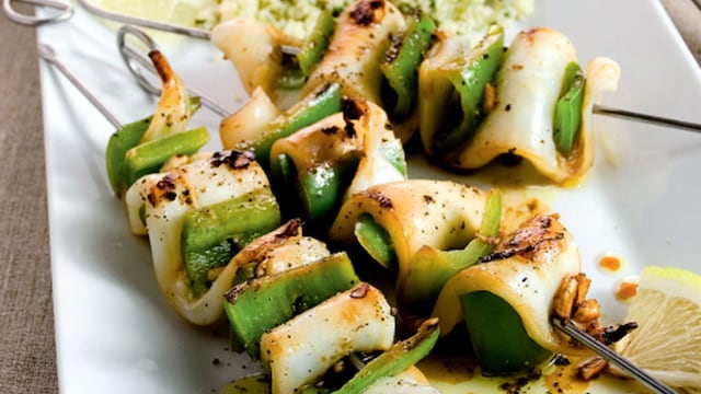 brocheta calamar